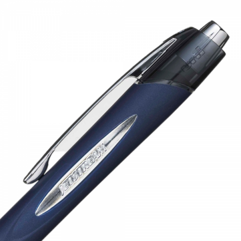 Pix Jetstream Uni-ball negru, 0.7mm cu mecanism corp albastru inchis cu detalii negre [2]