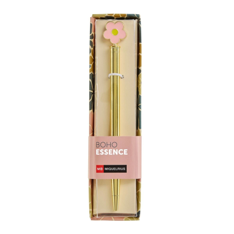 Rechizite școlare - Pix cu bila Miquelrius Boho Essence Flower auriu