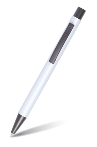 Birotică și accesorii birou - Pix metalic retractabil alb/negru ONLINE