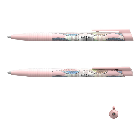 Pix retractabil ErichKrause ColorTouch Matic Grip Flora 0.7 mm albastru [1]
