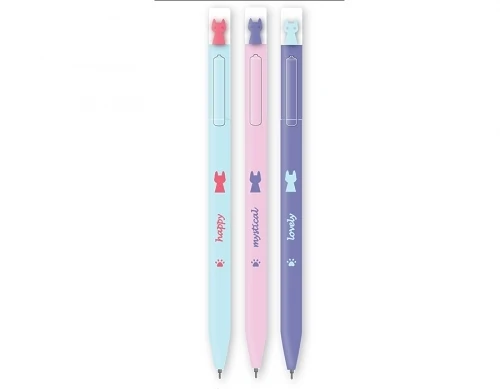 Rechizite școlare - Pix retractabil Adorable pet 0.7mm culori diferite cerneala albastra M&G