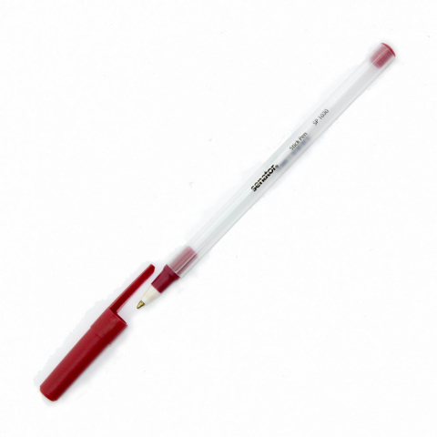 Rechizite școlare - Pix rosu cu capac 0.7 mm Senator