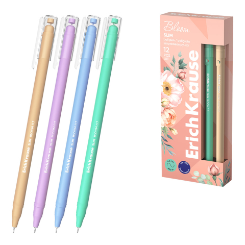 Birotică și accesorii birou - Pix Slim Stick Pastel Bloom albastru 0.7 mm ErichKrause