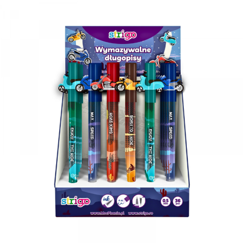 Rechizite școlare - Pix Strigo cerneala cu stergere Motociclete Road King