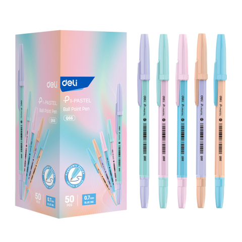 Birotică și accesorii birou - Pix unica folosinta 0.7 mm culori pastel mina albastra Deli