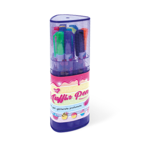Pixuri cu sclipici parfumat in carcasa 12 culori Muffin Pen [1]