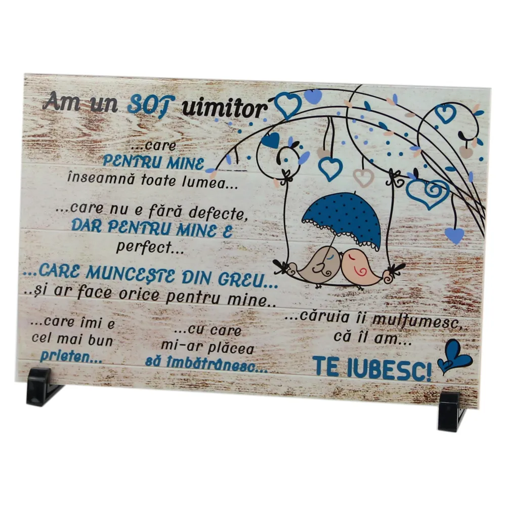 Casă și decorațiuni - Placa decorativa „Am un Sot uimitor” 30x20 cm