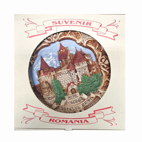 Placheta ipsos suvenir Romania Castelul Bran 28 cm [2]