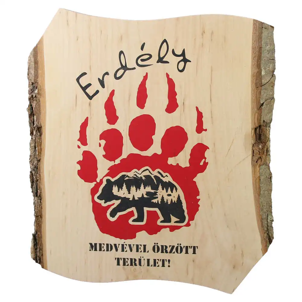 Casă și decorațiuni - Placheta din lemn Erdely/Medvevel orzott terulet! 25x28 cm