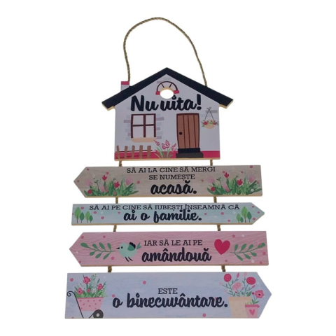 Casă și decorațiuni - Placheta lemn decor casa 22x30 cm