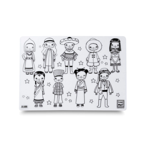Plansa de colorat reutilizabila Funny Mat Copiii Lumii 33.5 x 48 cm [1]