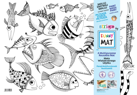 Noutăți Librăria Compas - Plansa de colorat reutilizabila Funny Mat Pesti 33.5 x 48 cm