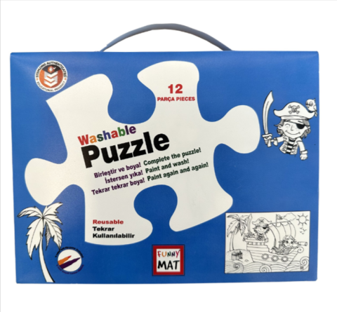 Blocuri și caiete desen artistic - Plansa Puzzle Insula Piratilor 12 piese /set Funny mat