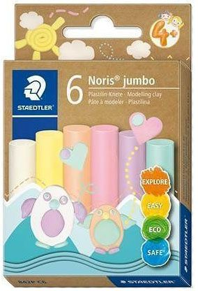 Noutăți Librăria Compas - Plastelina Noris Jumbo pastel 6 buc /set