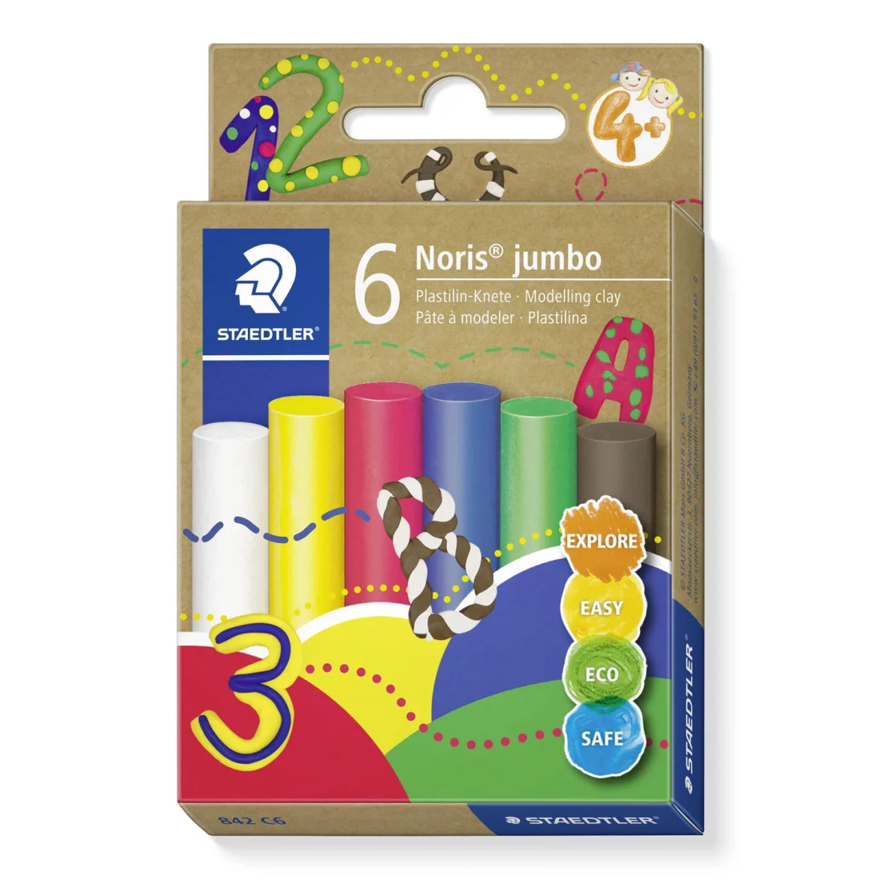 Noutăți Librăria Compas - Plastilina Staedtler Noris Jumbo 6 culori clasice