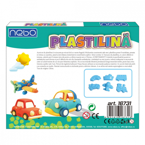 Plastilina 12 culori + forme NEBO [1]