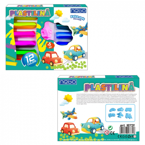 Plastilina 12 culori + forme NEBO [3]