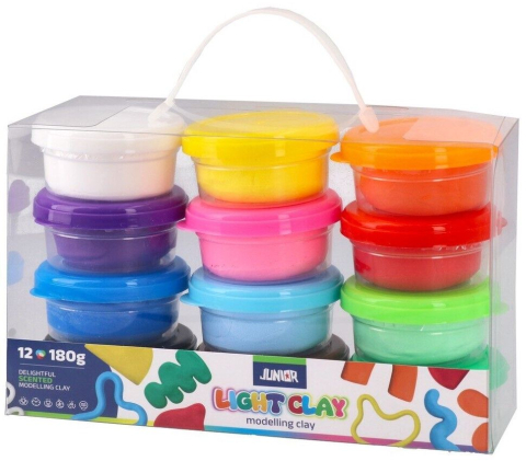 Plastilină - Plastilina parfumata Light Clay 12 culori 180 g Junior