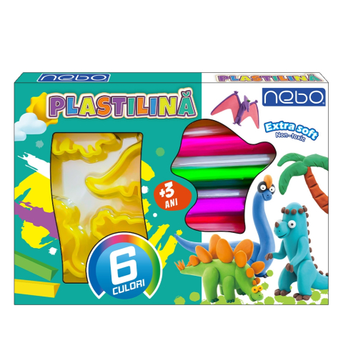 Craft și modelaj - Plastilina 6 culori + forme Nebo