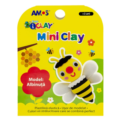 Craft și modelaj - Plastilina Amos iClay 30g 4 culori/cutie Albina