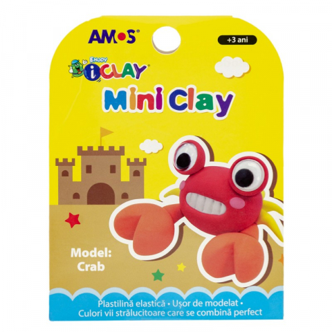 Plastilină - Plastilina Amos iClay Mini Clay 4 culori/cut crab 30g