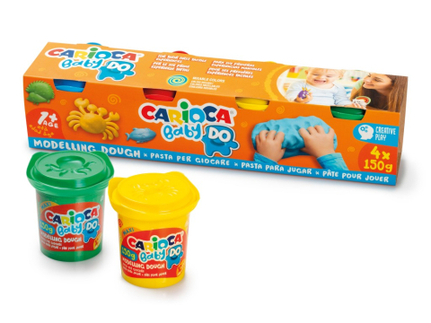 Plastilină - Plastilina Baby Dough Carioca 4x150 gr/cutie