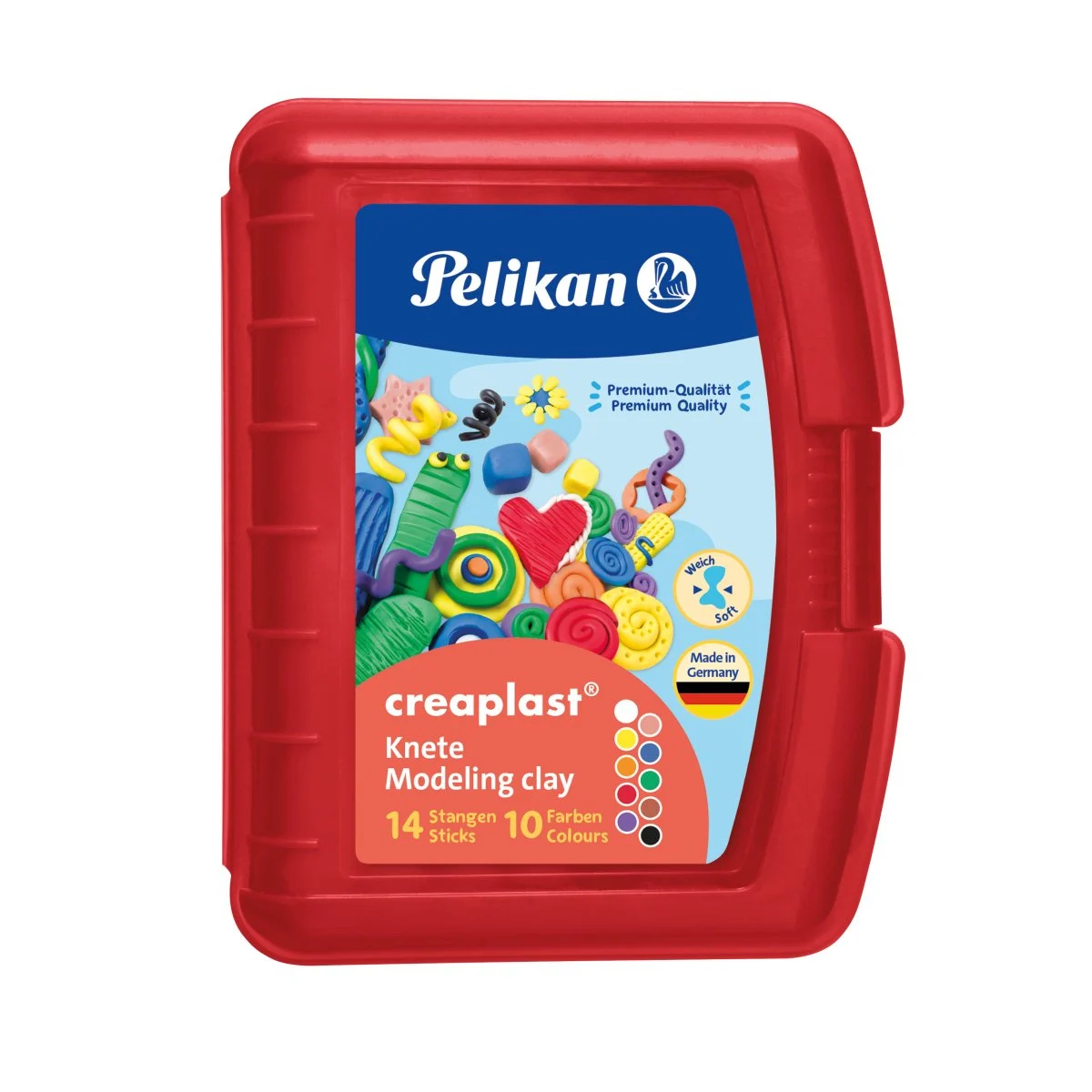 Plastilină - Plastilina Creaplast 240g set 14 batoane 10 culori asortate Pelikan