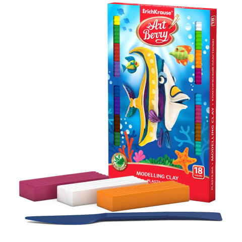 Plastilină - Plastilina modelaj ErichKrause ArtBerry cu Aloe Vera 18 culori 324 g