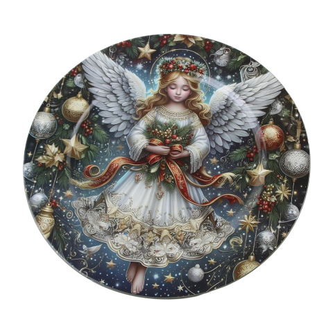 Noutăți Librăria Compas - Platou de Craciun din plastic 33cm ingeras