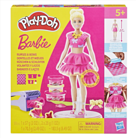Plastilină și nisip kinetic - Set Play-Doh Barbie Creatii vestimentare cu volanase si fundite
