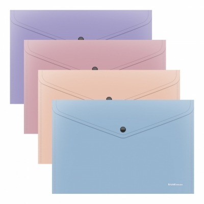 Organizare și arhivare - Plic plastic A4 cu buton soft manga opac Erich Krause culori diferite