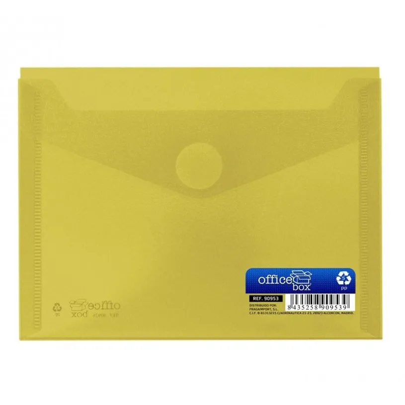 Organizare și arhivare - Plic plastic A6 galben clapa V Office Box