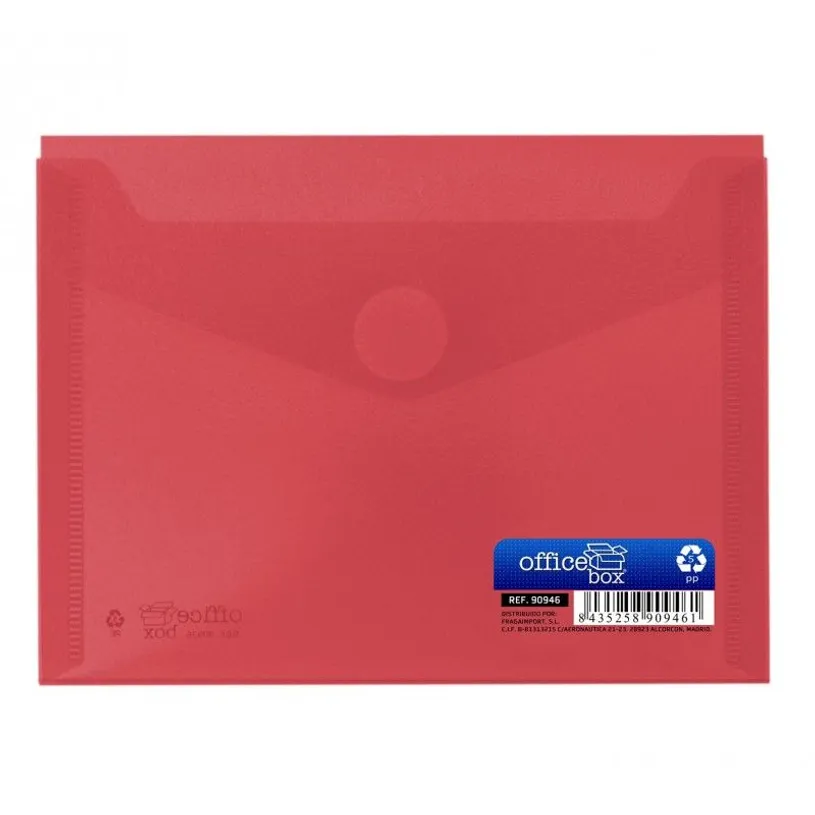 Organizare și arhivare - Plic plastic A6 rosu clapa V Office Box