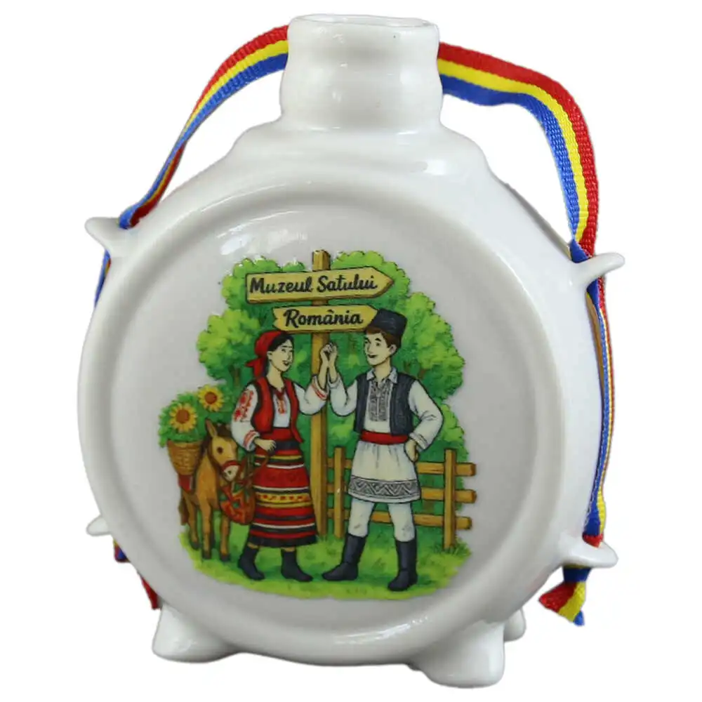 Noutăți Librăria Compas - Plosca decorativa Muzeul Satului Romania 9 cm