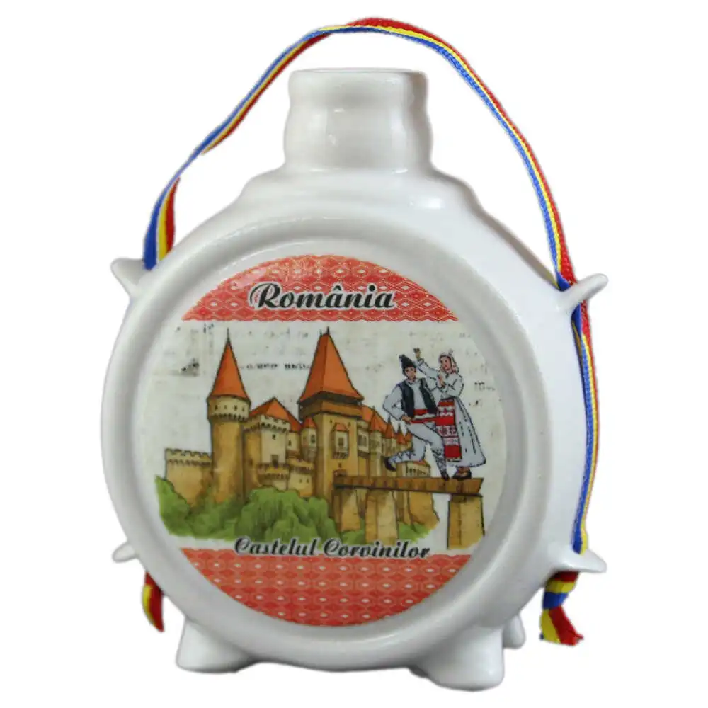 Noutăți Librăria Compas - Plosca decorativa Romania Castelul Corvinilor 9 cm
