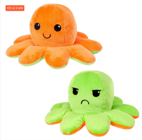 Jucării de pluș - Jucarie de plus Stip Caracatita reversibila 10 cm