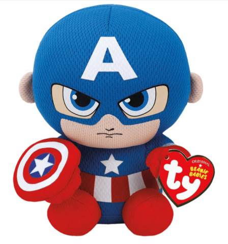 Jucării de pluș - Plus Ty Beanie Babies Marvel Captain America 15 cm