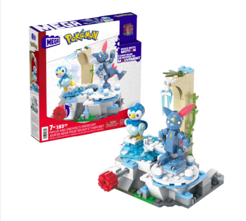 Jocuri de construcție și cuburi - Set de constructie Mega Pokemon Piplup and Sneasels Snow Day 183 piese