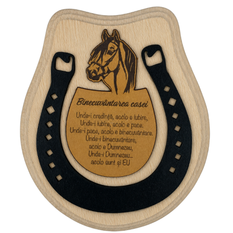 Casă și decorațiuni - Potcoava Binecuvantarea casei din lemn 15x12 cm