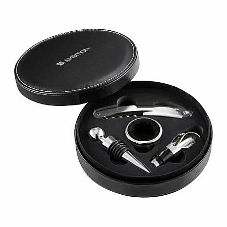 Băuturi și accesorii - Am-accesorii vin 4 piese in cutie piele bolero 42066