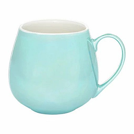 Căni și pahare - Cana portelan 380 ml design metalic albastru Pearl Ambition