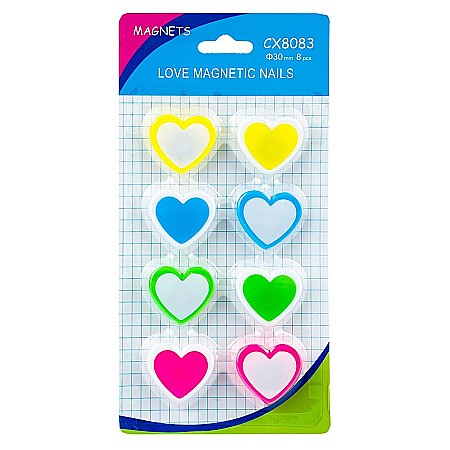 Comunicare și prezentare - Magneti inimioara 30mm 8 buc/set cx8083