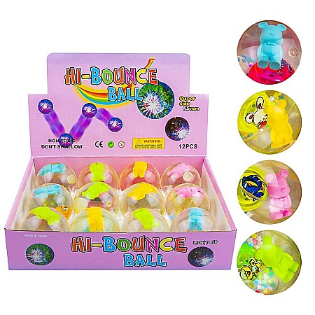 Jucării și jocuri - Minge cauciuc cu led 6.5cm- ursulet 2194-65b