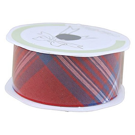 Funde și panglici - Panglica din textil rosu carouri 38mmx10m rosu albst 444083