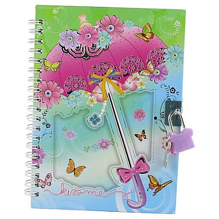 Papetărie și articole din hârtie - Agenda cu lacat umbrela 13x18cm 815