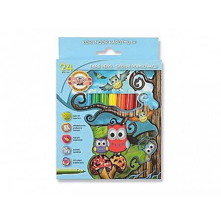 Rechizite școlare - Carioca 24 culori owls - koh-I-noor k1012-24 2