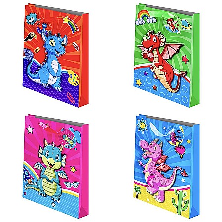 Accesorii pentru impachetat - Punga cadou dinozaur 30x41x11cm dn3d-l