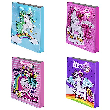 Accesorii pentru impachetat - Punga cadou 3d unicorn 30x41x11cm un3d-l