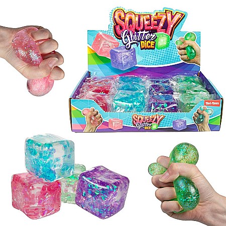 Jucării și jocuri - Jucarie antistres cub jelly cu glitter toi-toys 35866z