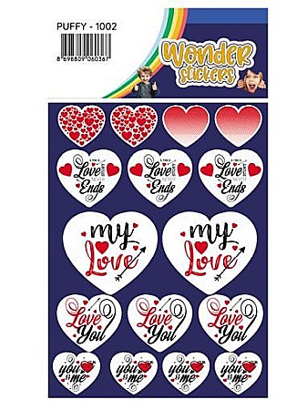 Accesorii craft - Stickere puffy Wonder Stickers Love series Tanex